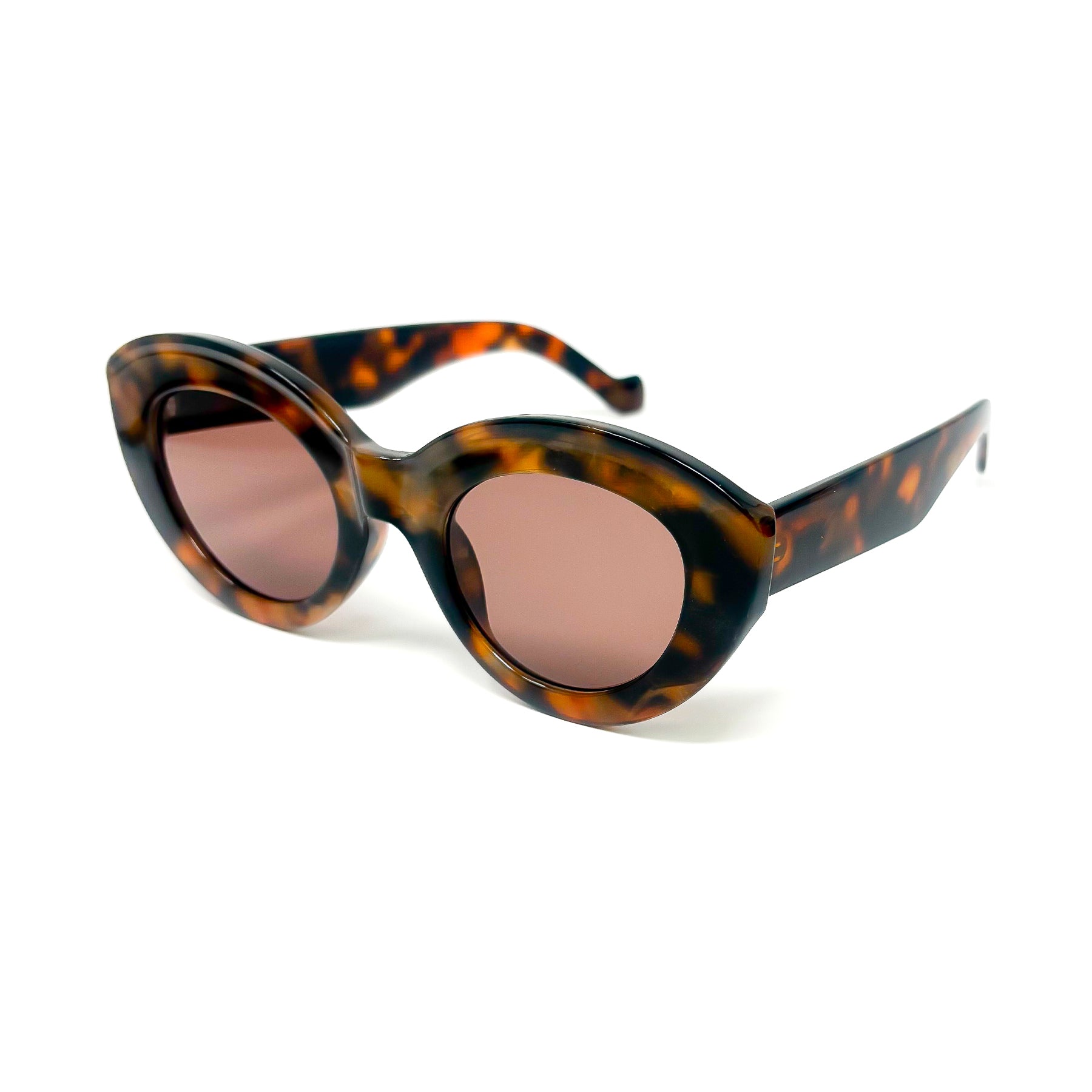 Tortoise Retro Oval Sunglasses 5887